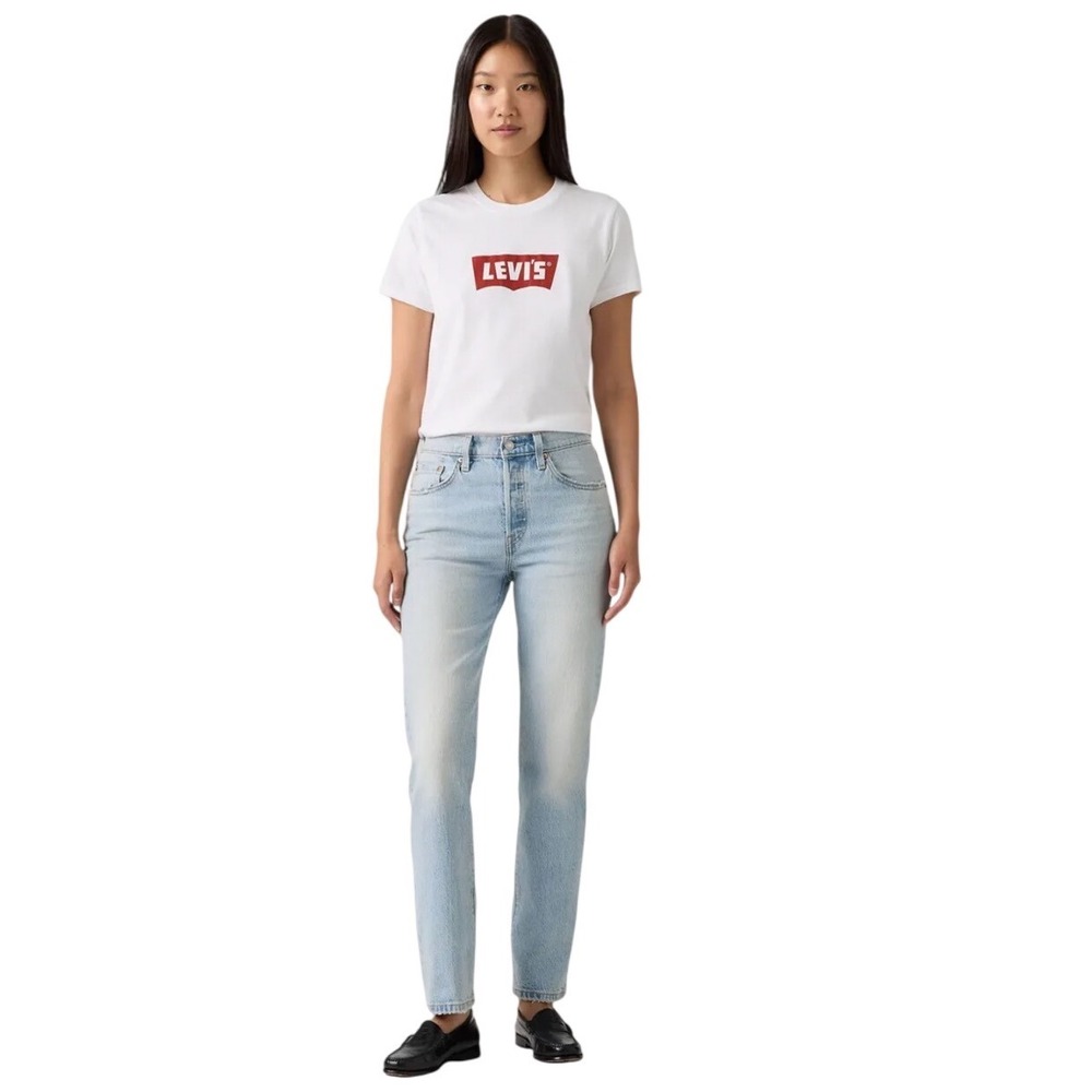 Levi's 501 Original Jeans W26 L32 Fine Marks Light Wash High Rise Straight